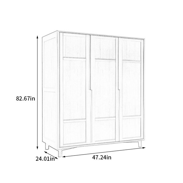 Corrigan Studio® Nordic Solid Wood Wardrobe With Drawers A Modern